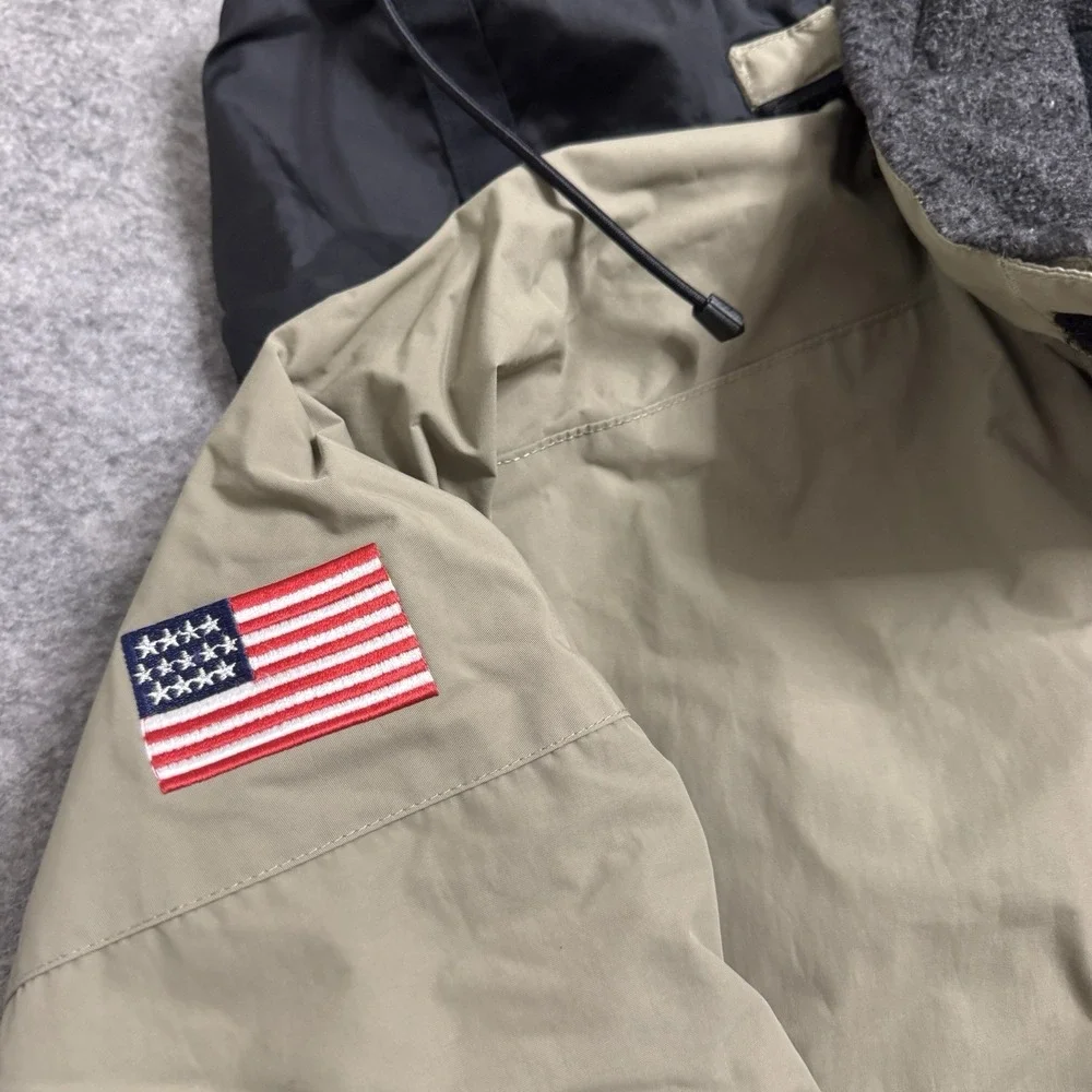 Polo Sport Ralph Lauren Vintage Jacket USA Flag‎ Beige Hooded L